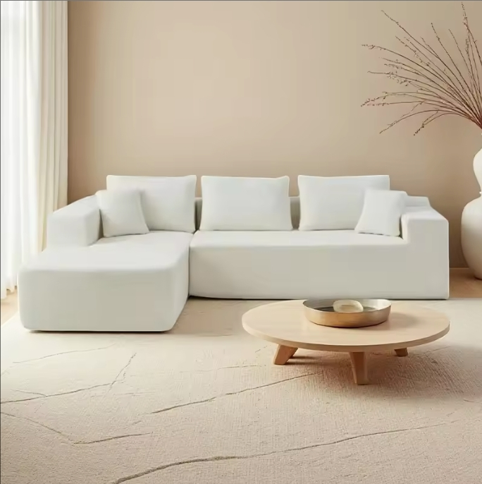 Modern L-Shaped Modular Sofa with Recliner - Fabric Corner Sectional Couch for Living Room &amp; Apartment