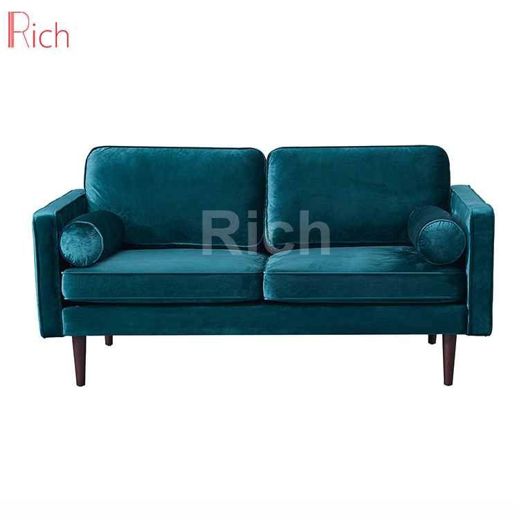 Modern Lounge Furniture Hotel Living Room Fabric Velvet Sofa Loveseat