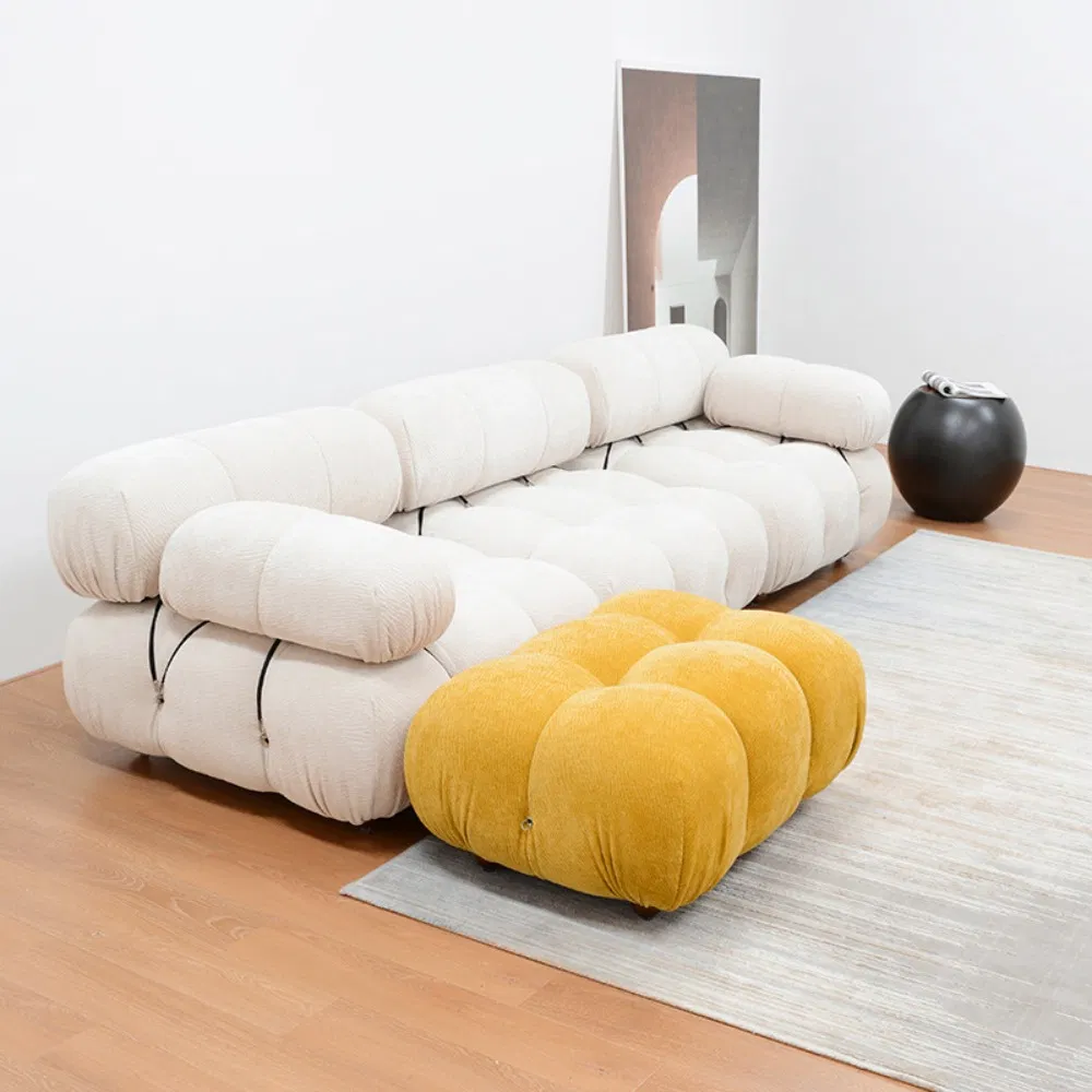 Modern Living Room Furniture Hotel Luxury Leisure Bed Button Compressed Chesterfield Couch Handcrafted Velvet Fabric Sofa Home Furniture