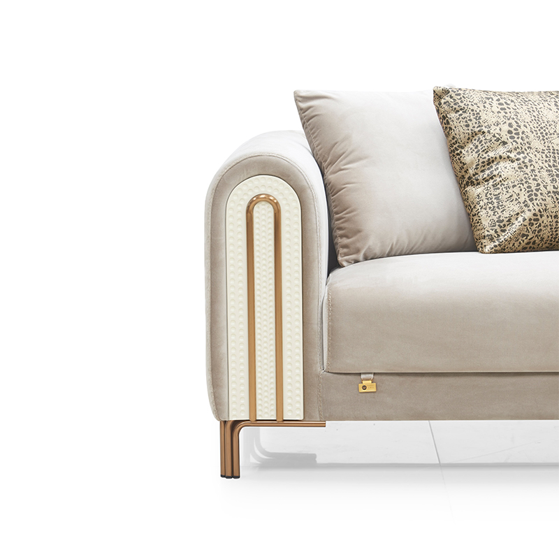 Modern Light Modern Cream Wind Sofa Velvet Fabric Couch