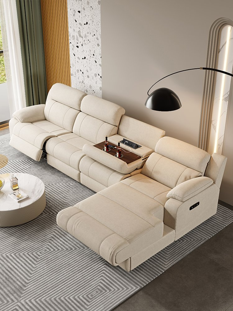 Modern Luxury Fabric L-Shaped Power Recliner Sofa Electric Reclining Sectional Sofa Set Living Room Furniture
