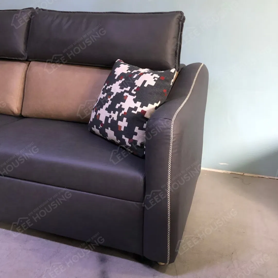 China Factory Supply 2/3 Seater Tech Fabric Sleeper Sofa with Pull-out Foldable Design Sofa Bed for Living Room Bedroom Furniture