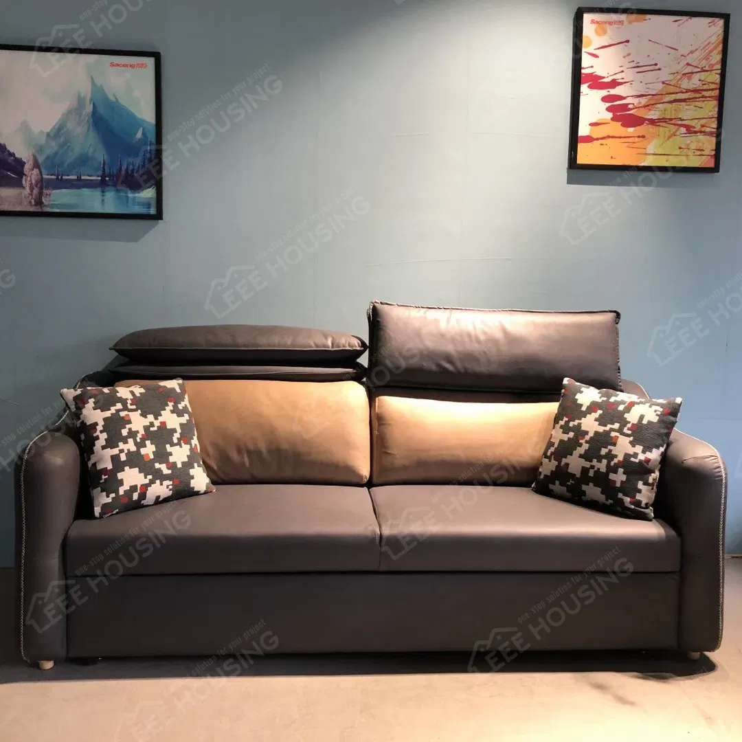 China Factory Supply 2/3 Seater Tech Fabric Sleeper Sofa with Pull-out Foldable Design Sofa Bed for Living Room Bedroom Furniture