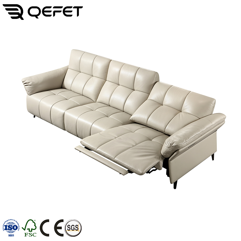 Modern Genuine Leather Sofas Power Recliner Sectional Sofa Set Living Room 3-Seater Reclining Couch Home Furniture