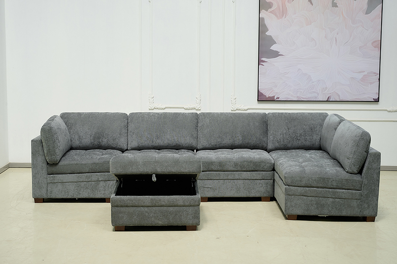 Thomasville Modular Sofa with Storage Ottoman for Living Room