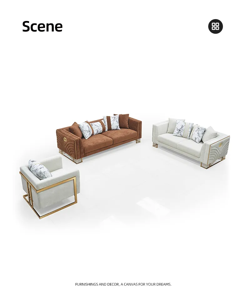 Modern Metal Foot Sofa