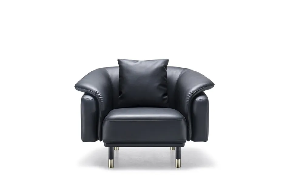 Chic Design Leather Armrest Loveseat