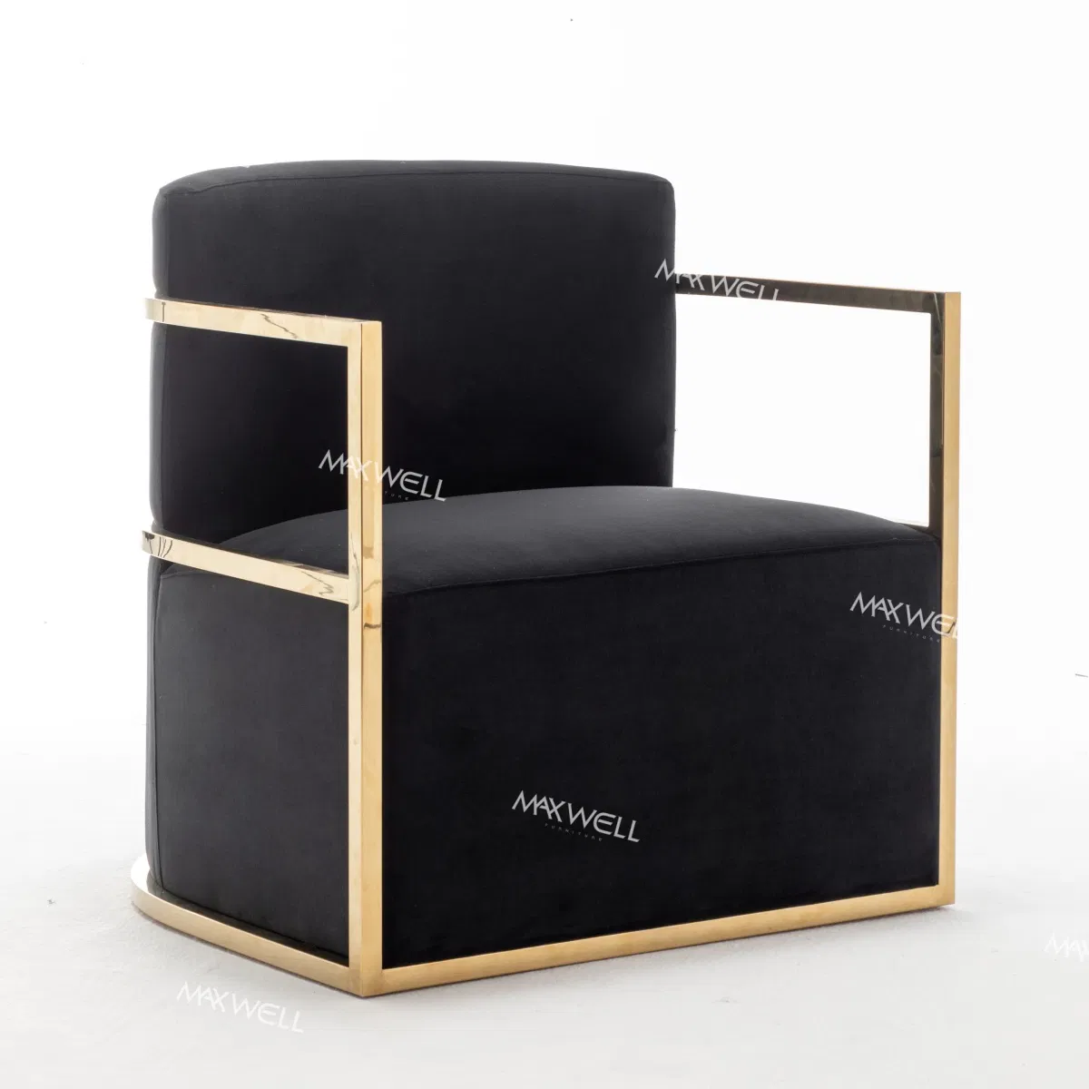 Simple Elegant Exquisite Durable Furniture for Rental Business Black Velvet Wedding Sofa