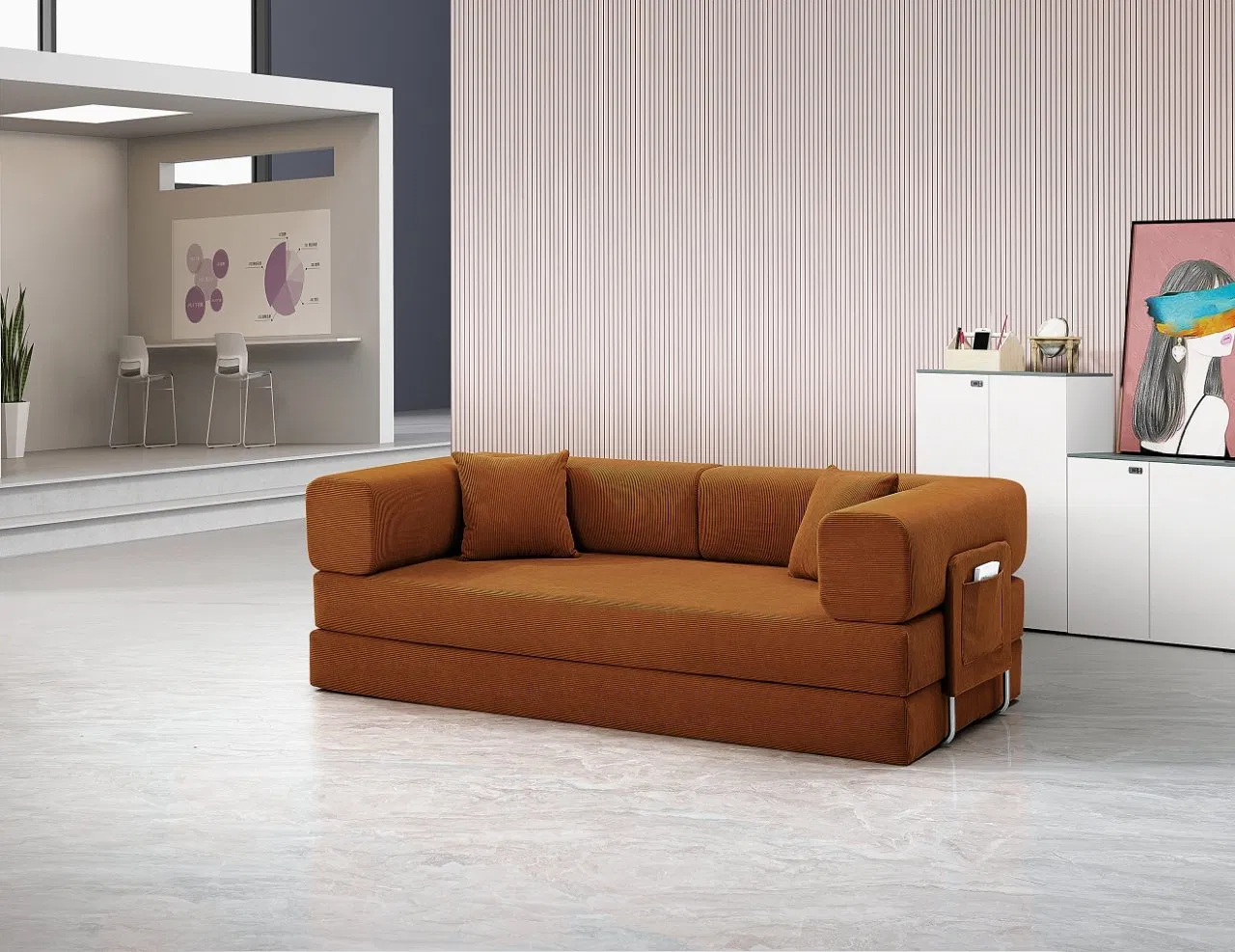 New Compression Furniture Living Room Couch Fabric Sectional Modular Sofa Sleeper Compressed Sofa Set