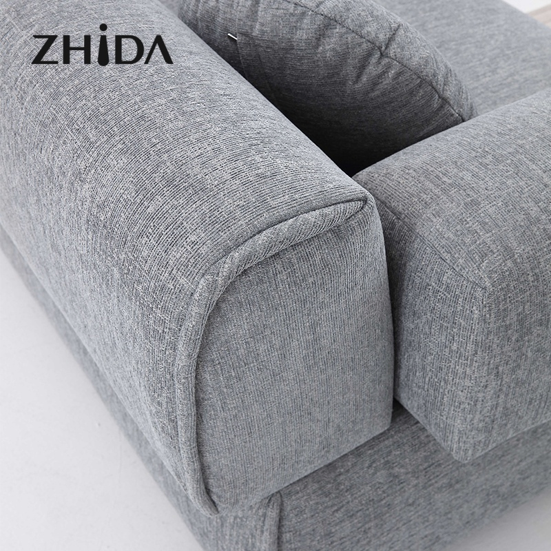 Classic Solid Wood Fabric Corner Sofa Nordic Modern Design Hotel Apartment Mall Italian Light Luxury Sofa for Villa