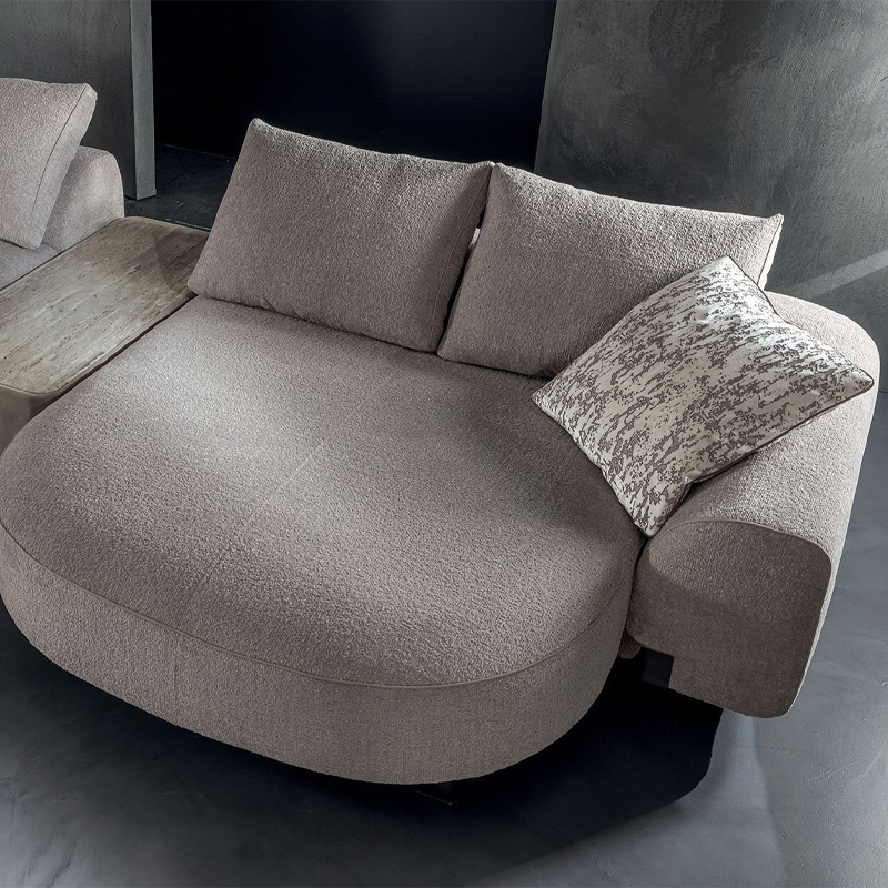 Luxury Modern L-Shaped Grey Fabric Sectional Sofa for Contemporary Living