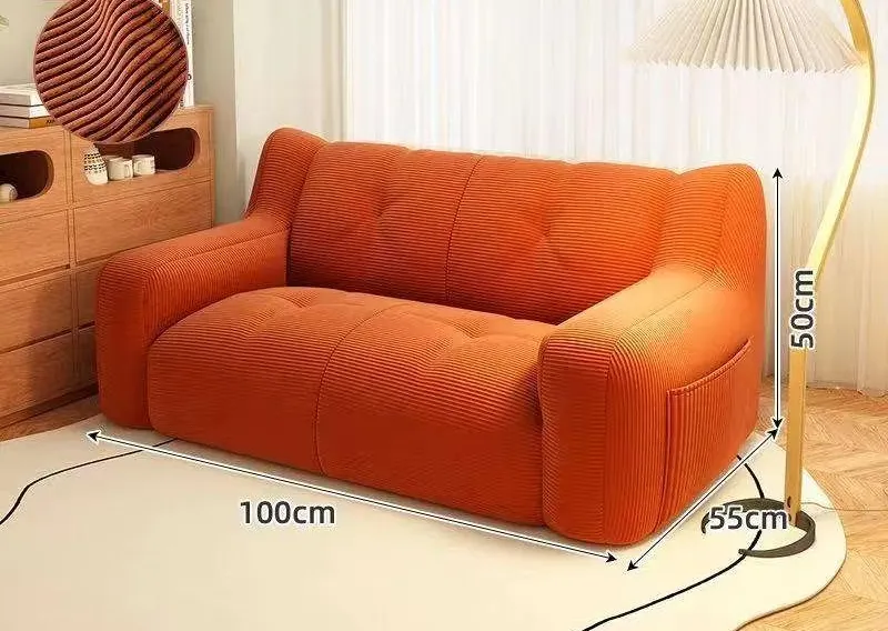 Contemporary Ribbed Floor Loveseat 1