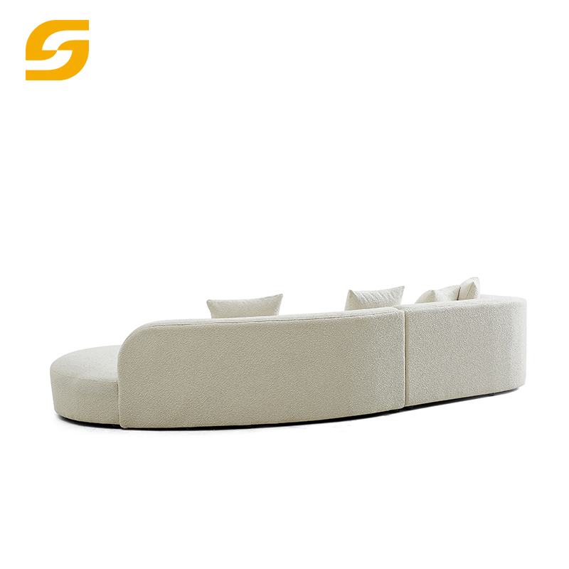 Modern Home Furniture Arc-Shaped Sectional Sofa Premium Comfort Curved Fabric Couch Living Room Sofa