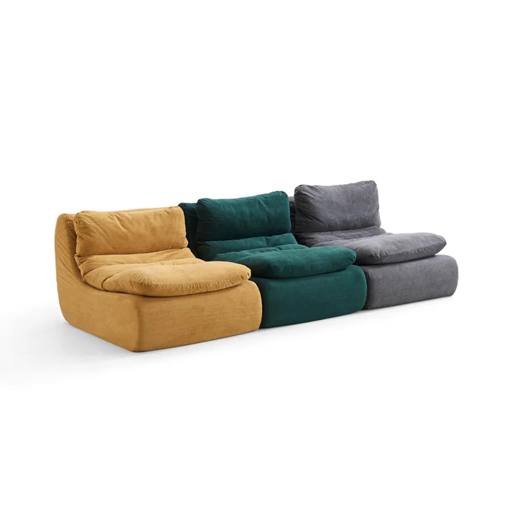OEM Sofa Without Armrest Medium Back Foshan Chesterfield Compressed Compression Straight Row Sofa