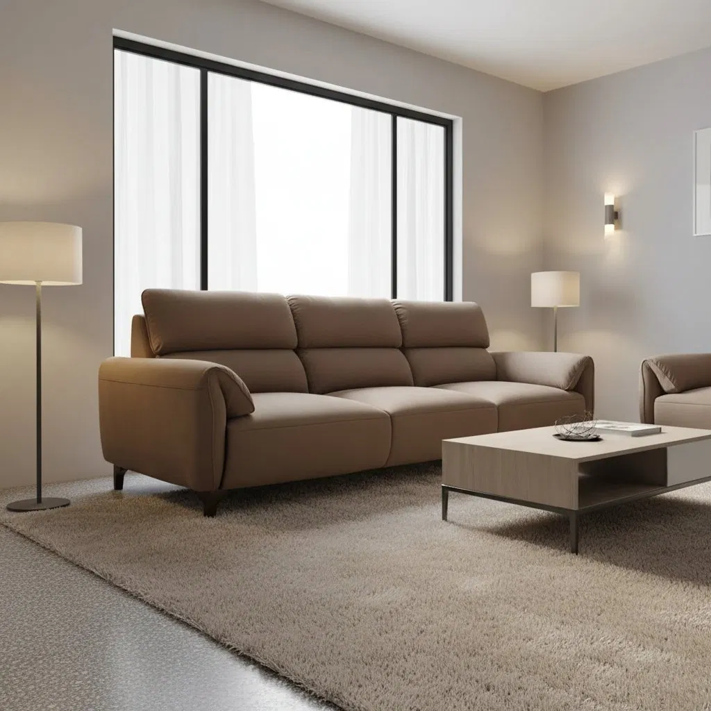 Minimalist 2 Seater Fabric Sofa Compact Comfy Loveseat Space-Saving Upholstered Sofa for Small Living Room Apartment Dorm Bedroom