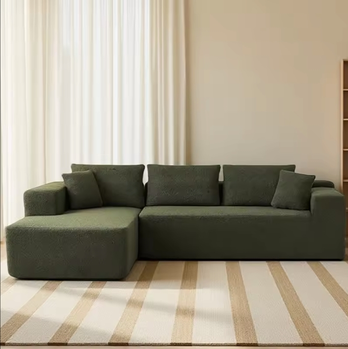 Modern L-Shaped Modular Sofa with Recliner - Fabric Corner Sectional Couch for Living Room &amp; Apartment