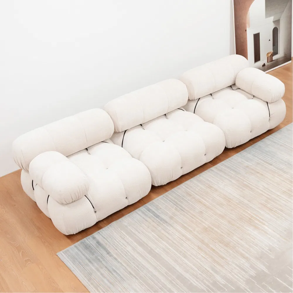 Modern Living Room Furniture Hotel Luxury Leisure Bed Button Compressed Chesterfield Couch Handcrafted Velvet Fabric Sofa Home Furniture