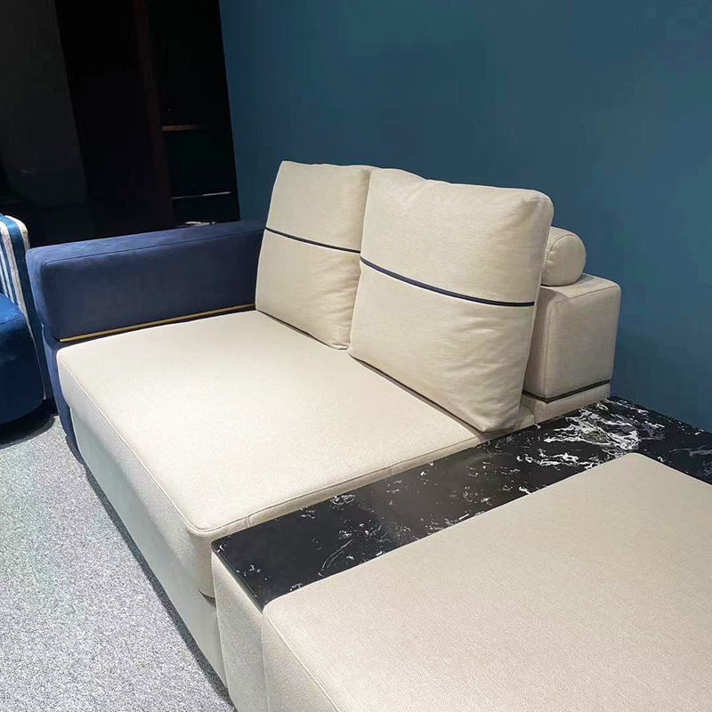 Luxury Living Room Sofas with Marble Italian Genuine Leather Sectional Sofa Set Furniture Leather Sofa Modern