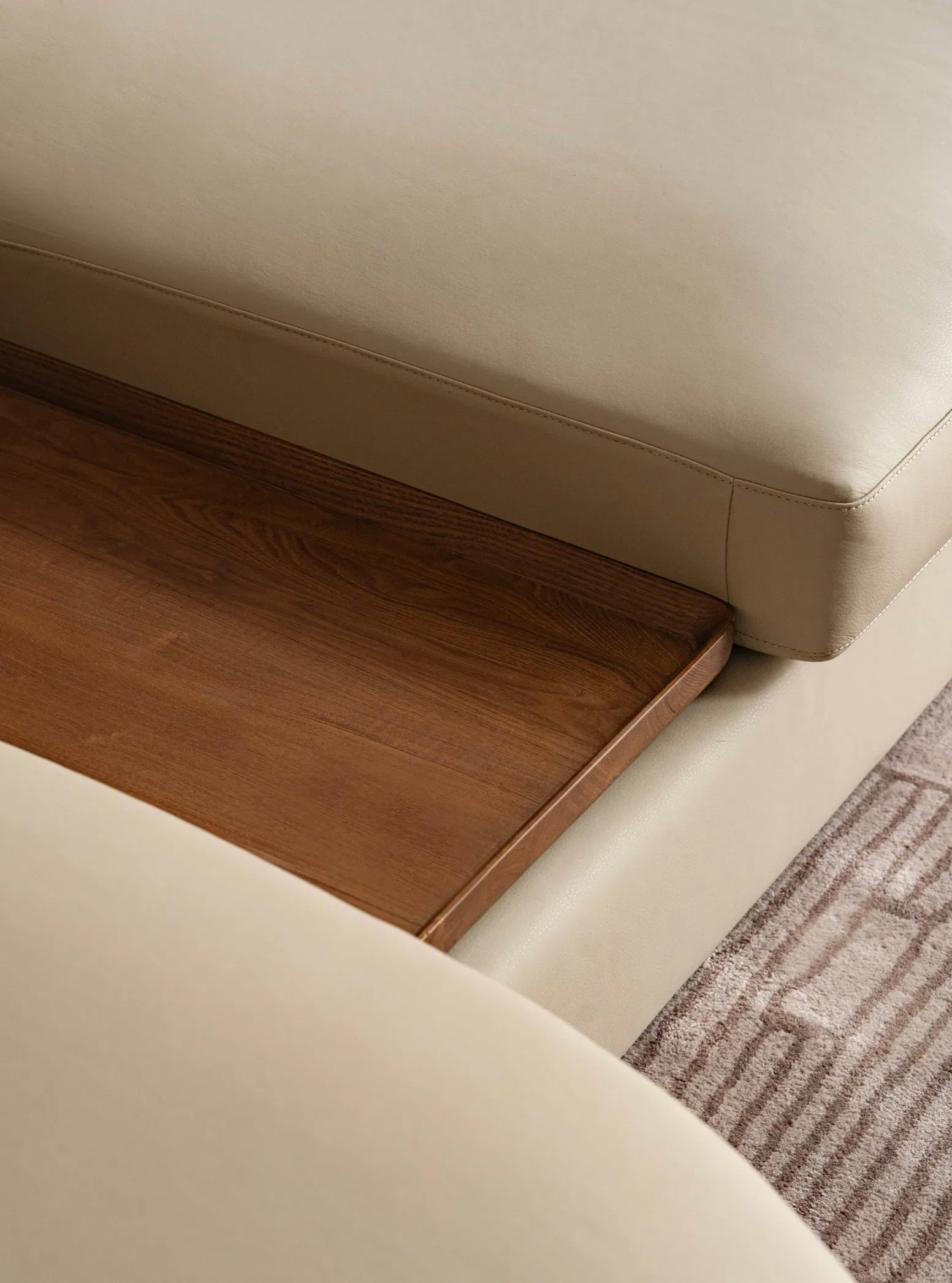 Italian Minimalist Wabi-Sabi Style All-Leather Multi-Seater Living Room Furniture Sofa