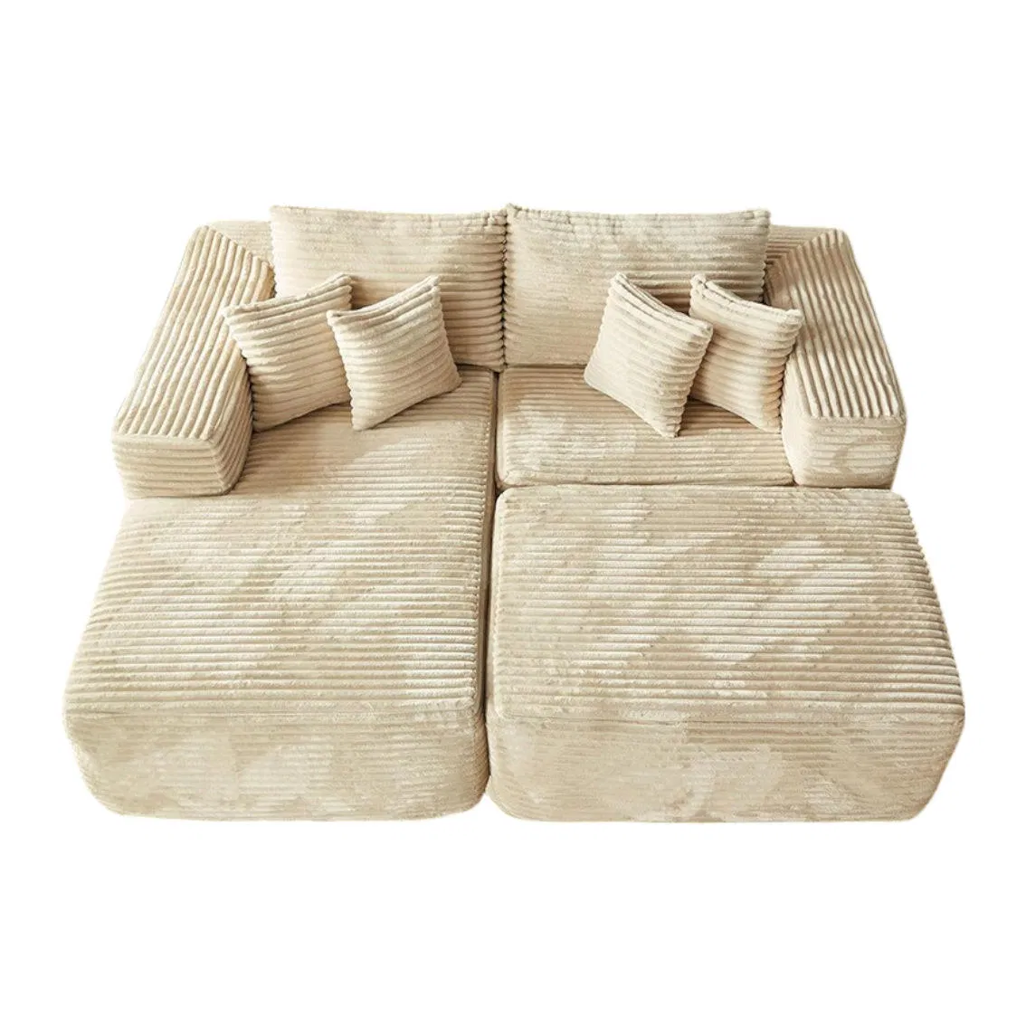 Modular Couch with Chaise Ottoman Sleeper Sofa Compression Sofa Bed in a Box High Density Foam Flexible Sofa Set