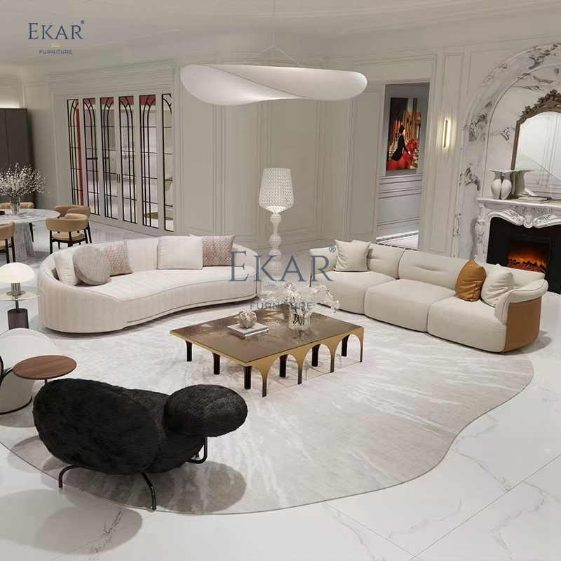 Modern Curved Velvet Sofa Plush Comfort for Contemporary Living Spaces