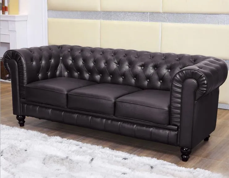 Modern Leather Chesterfield Sofa View 2