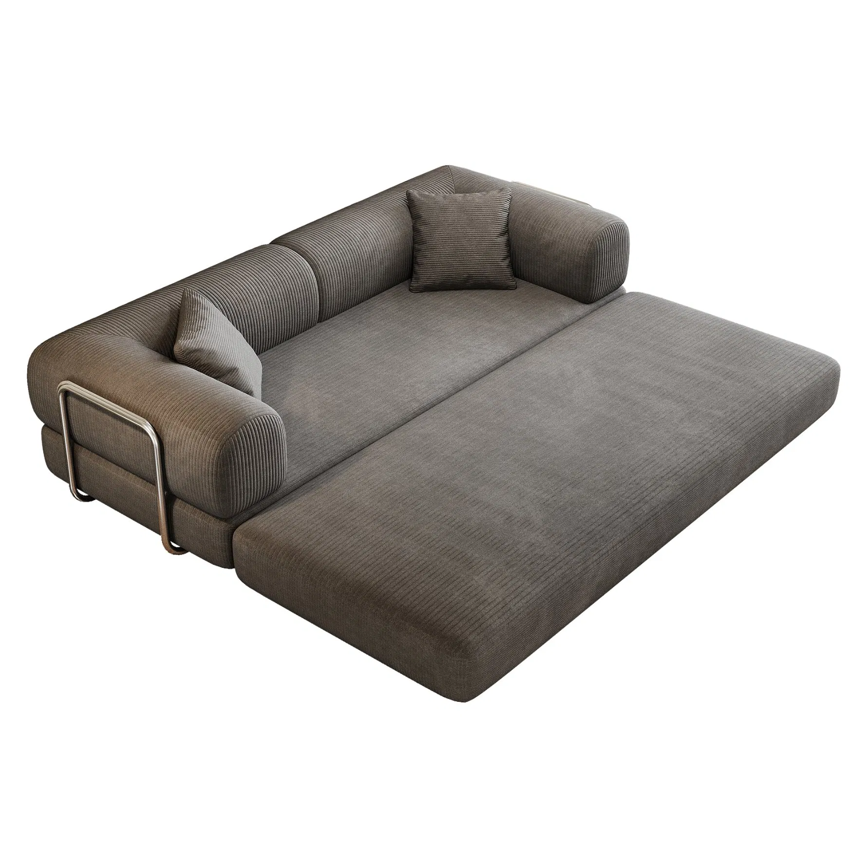 Cozy Compressed Sofa Bed with Soft Teddy Fabric for Save Storage