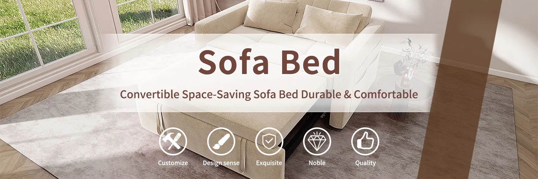 Modern Multi-Functional Linen Sofa Bed