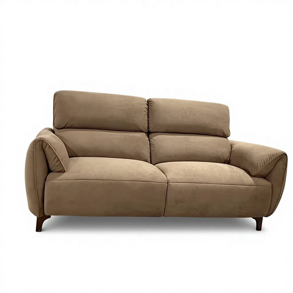 Minimalist 2 Seater Fabric Sofa Compact Comfy Loveseat Space-Saving Upholstered Sofa for Small Living Room Apartment Dorm Bedroom