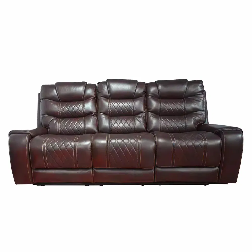 Huayang Leather Sofa Furniture Electric Reclining Sofa Set for Living Room