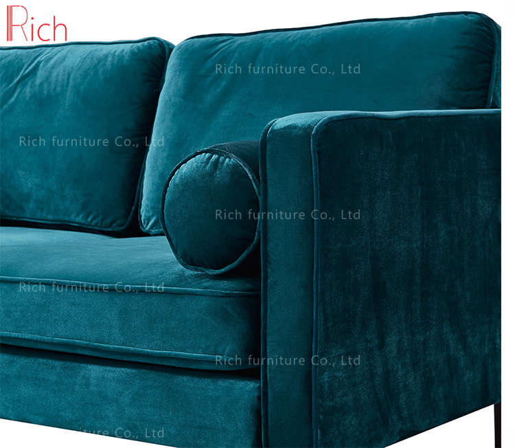 Modern Lounge Furniture Hotel Living Room Fabric Velvet Sofa Loveseat