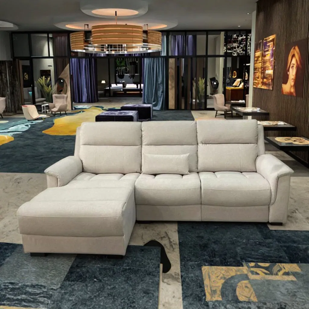 Nordic Style U L-Shaped Modular Sectional Fabric Sofa Set Electric Function Modern Sofa and Couch Luxury Living Room Sofas