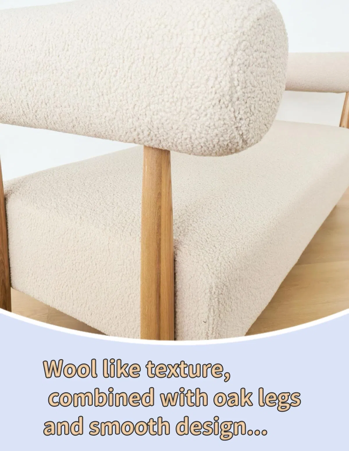 Solid Oak Base Tufted Chesterfield Sofa