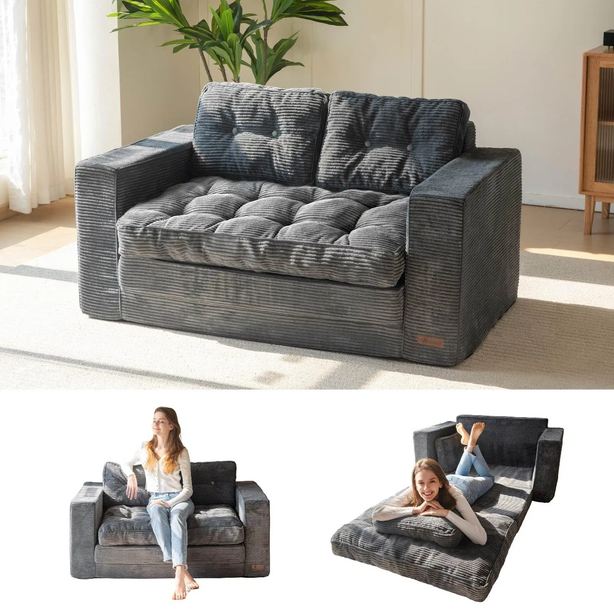 Factory Wholesale Multifunctional Foldable Pull-out Loveseat Sleeper Compressed Sofa