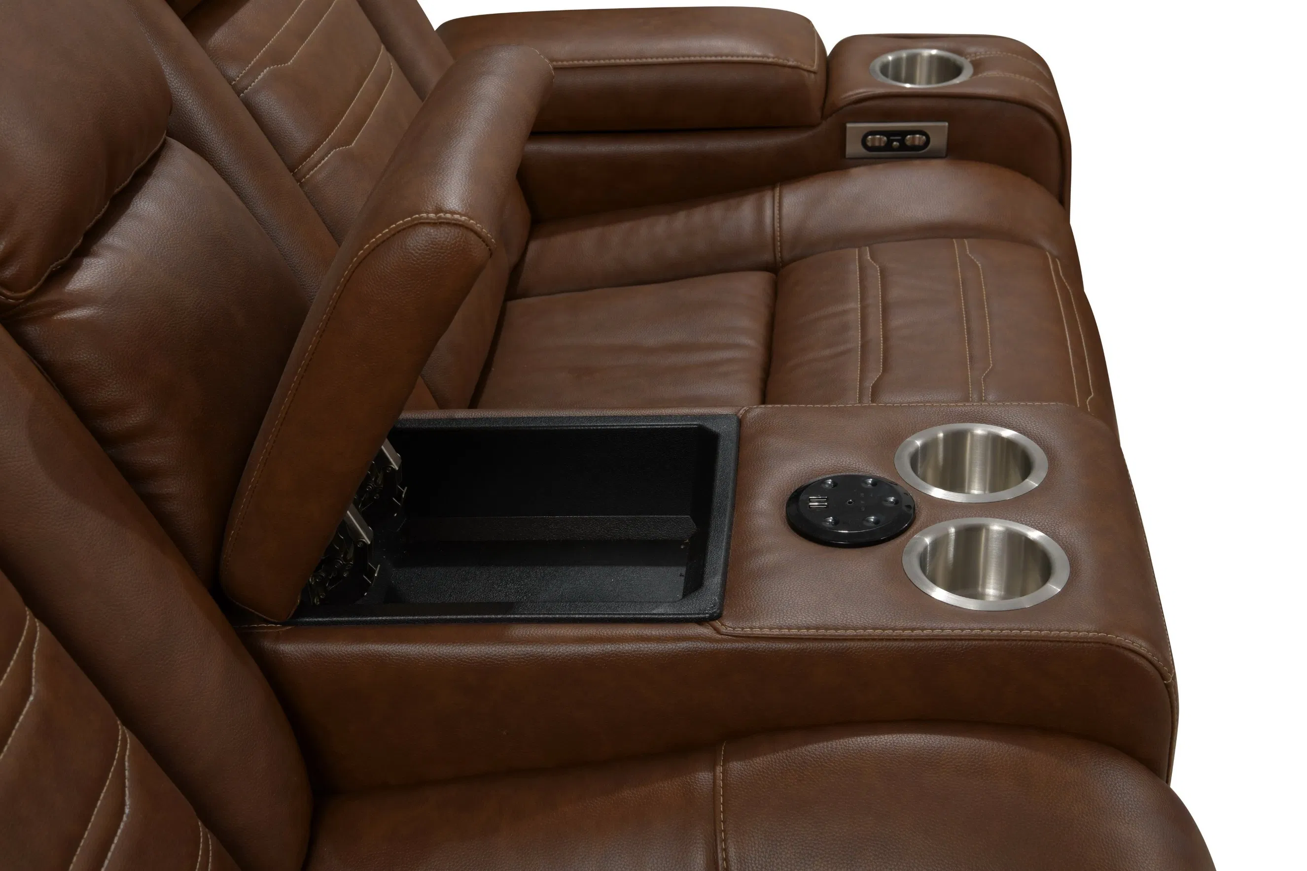 Power Reclining Power Headrest Sofa with LED Light for Living Room Set