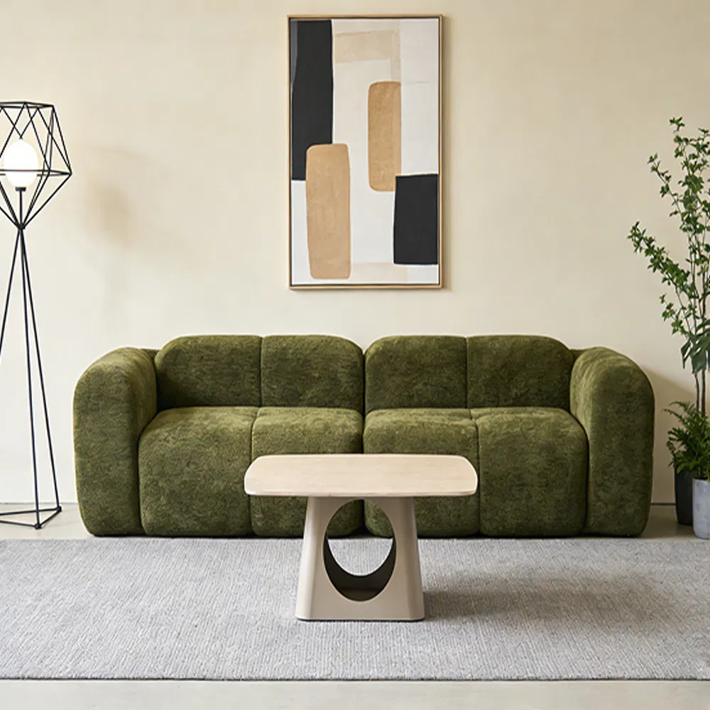 Modular Compressed Green Sofa View