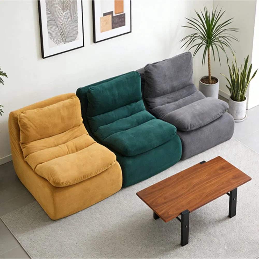 OEM Sofa Without Armrest Medium Back Foshan Chesterfield Compressed Compression Straight Row Sofa