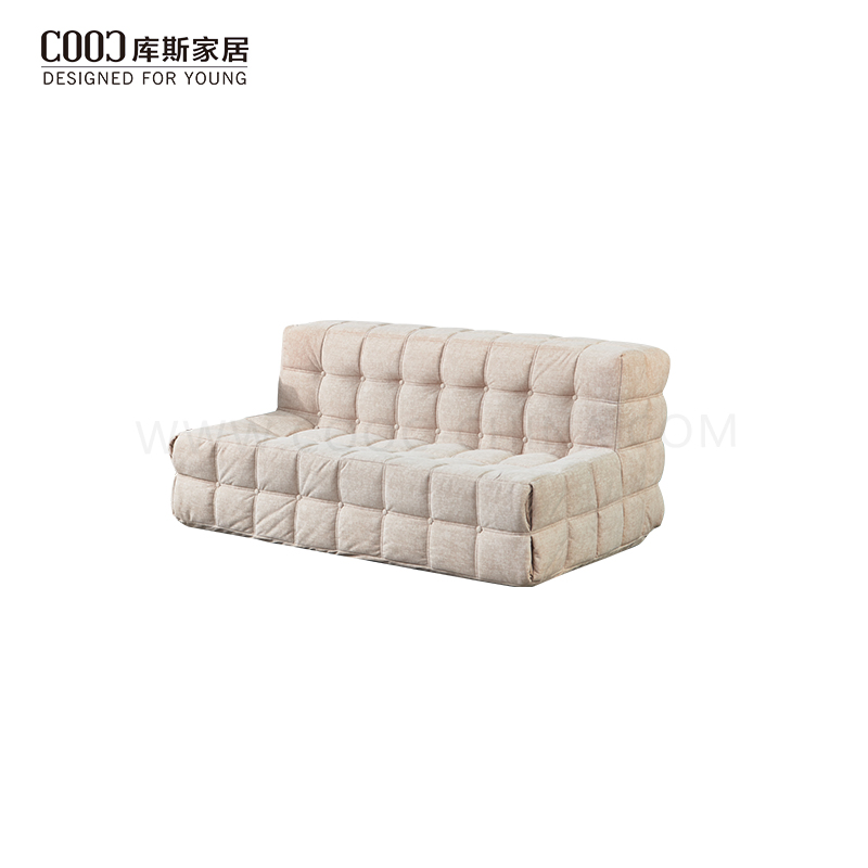 Vacuum Compression Cozy Chesterfield Design Sofa Couch Set Morden Beige Velvet Fabric Tufted Lazy Three Seater Sofa