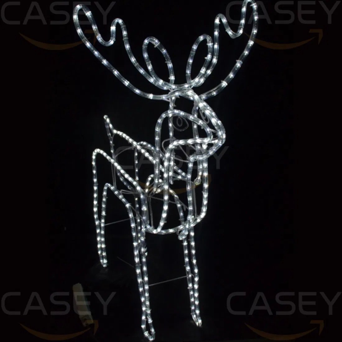 Conjunto de Família de Veados Grandes para Decoração de Natal ao Ar Livre com Luzes LED, Ornamentos de Férias Dourados Brilhantes, Decoração de Jardim para Casa, Gramado e Frente da Casa