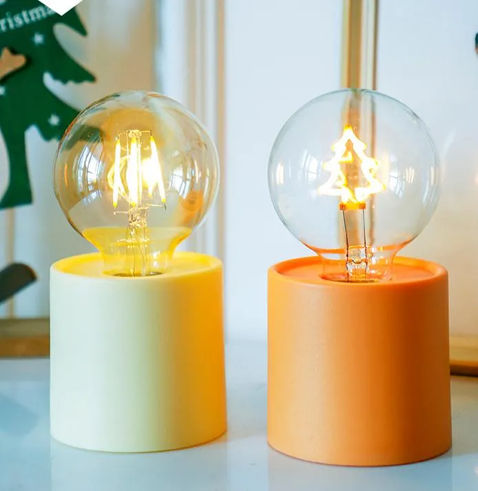 Venda Quente E27 Decoração de Natal e Halloween para Festivais Luz Noturna LED com Interruptor Manual Lampada de Cordão LED Alimentada por Bateria Luz Noturna LED