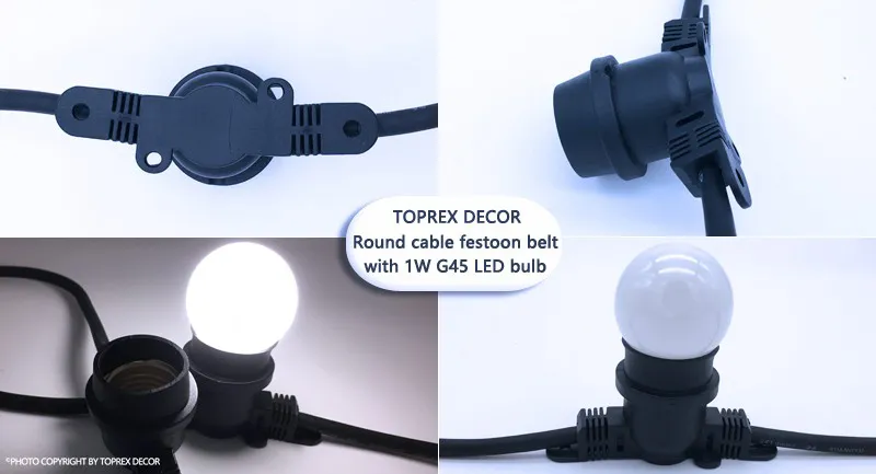 Decoração de Ornamentos de Árvore de Natal Personalizáveis de Qualidade Conectáveis E27 Bolas de Cinto Luzes de Cordão Externas