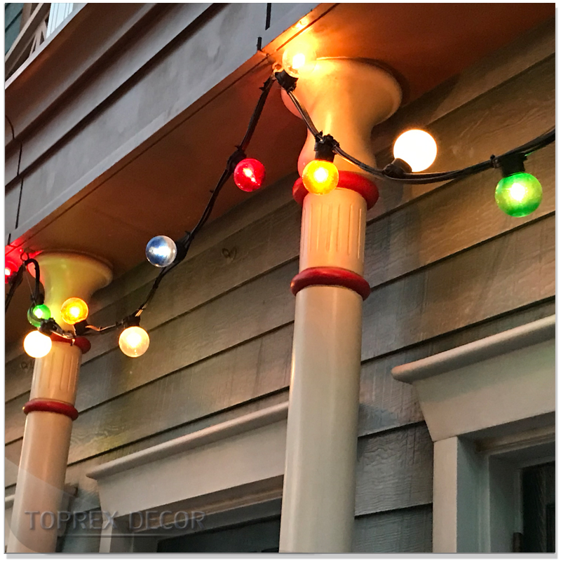 Ideias de Decoração para o Natal Luzes de Cordão Conectáveis à Prova d'Água E27 Lâmpada de Globo Clara para Exterior