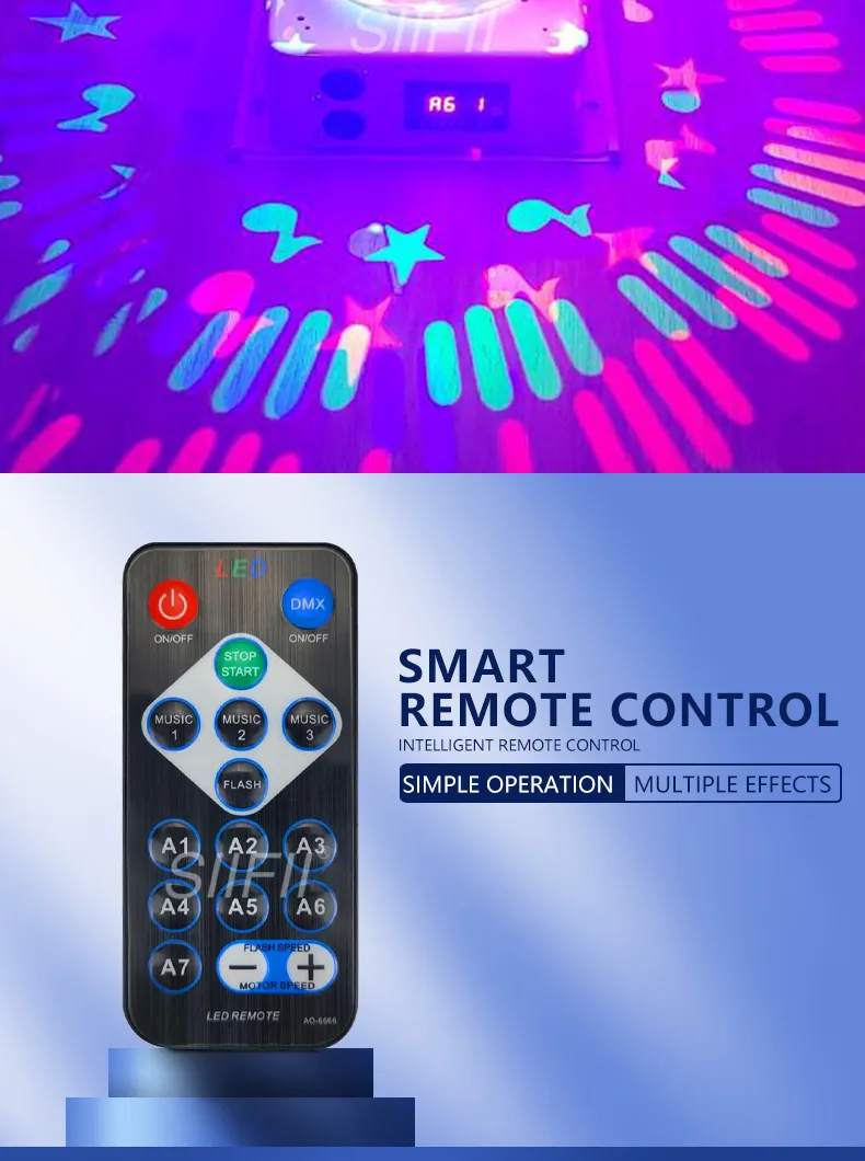 Bola de Cristal Mágica LED Luzes de Festa em Família Projetor a Laser RGB Controle de Som Luz Rotativa para Disco Natal DJ Bar KTV