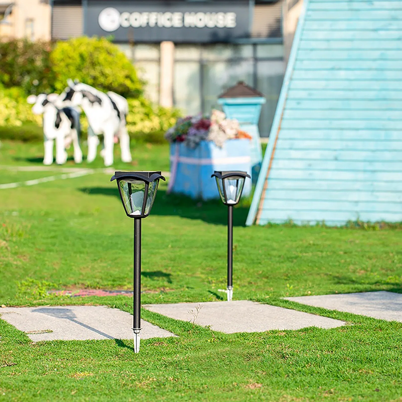 Lanterna de Jardim com Estaca Solar LED à Prova d'Água para Caminho Externo