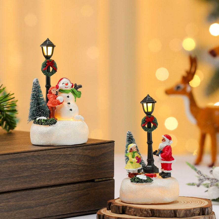 Novidade Clássica Artesanal Ornamentos de Natal em Resina Ornamentos de Papai Noel Decoração Produtos de Presente para Lareira