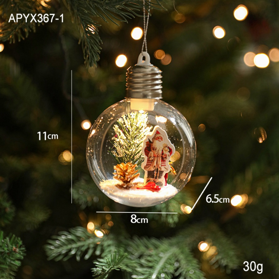 Produto de Decoração de Natal Artesanal Premium OEM, Bola Transparente Brilhante, Ornamentos de Natal do Papai Noel, Disponível em Estoque para Campo de Golfe