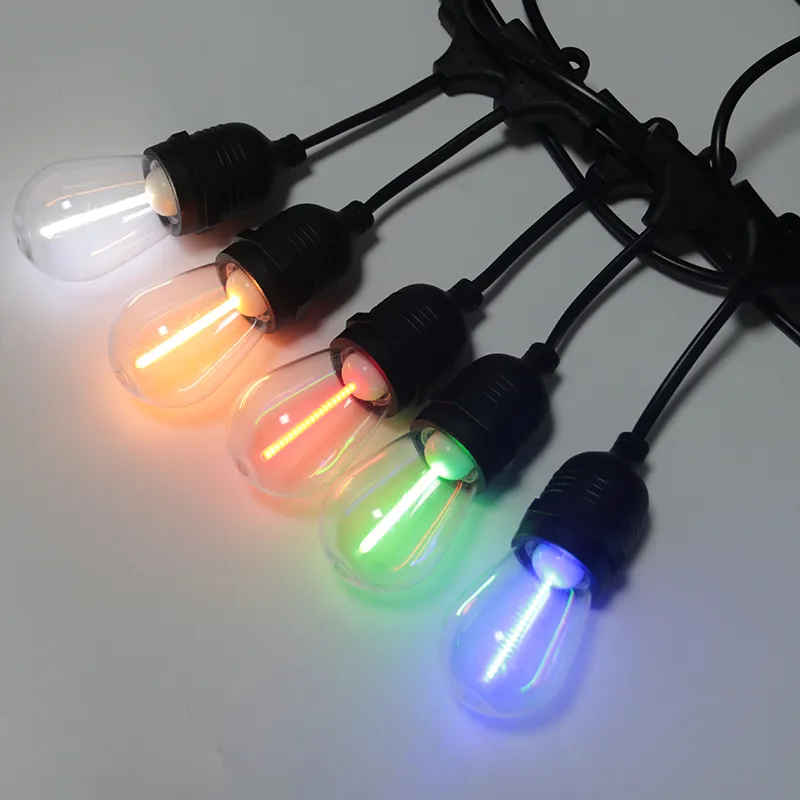 Corda de Luz Decorativa Festiva LED RGBW Brilhante para Exterior S14