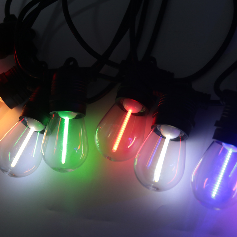 Corda de Luz Decorativa Festiva LED RGBW Brilhante para Exterior S14