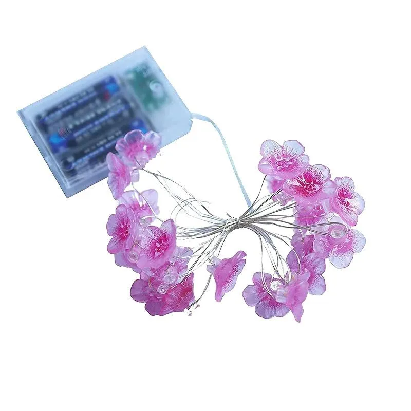 Guirlanda de flores de cerejeira com luzes de fada LED
