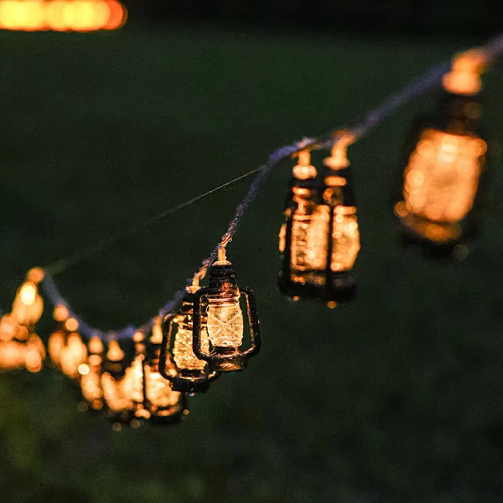 Decoração Mini LED Alimentada por Bateria Opulenta, Motivo LED Diverso, Luzes de Fada para Eid Moubarak, Ornamento de Cordão LED